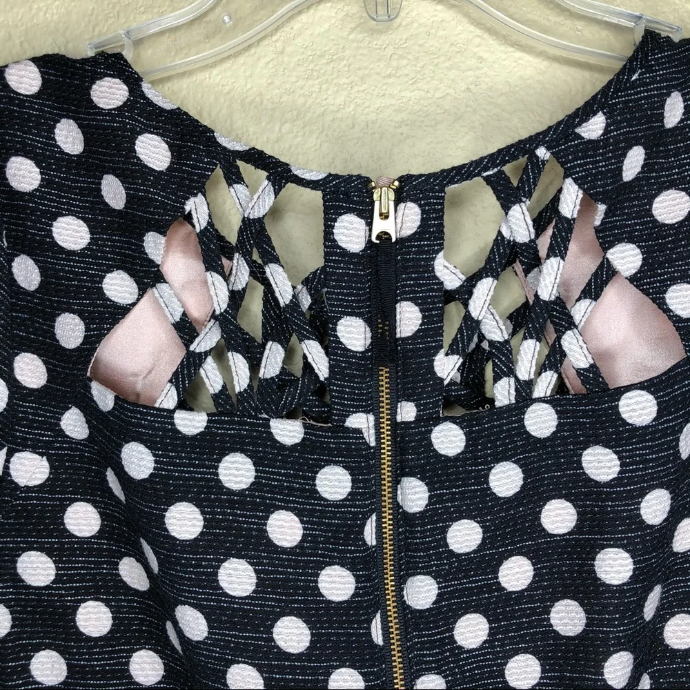 MAEVE Nicola black dress with blush polka dots 6 - Picture 5 of 7